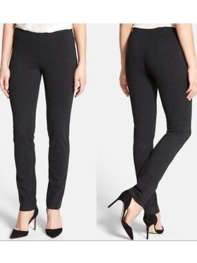 Eileen Fisher Slim Ponte Knit Pullon Pants Size Small Charcoal Gray Essential